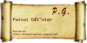 Palcsi Günter névjegykártya